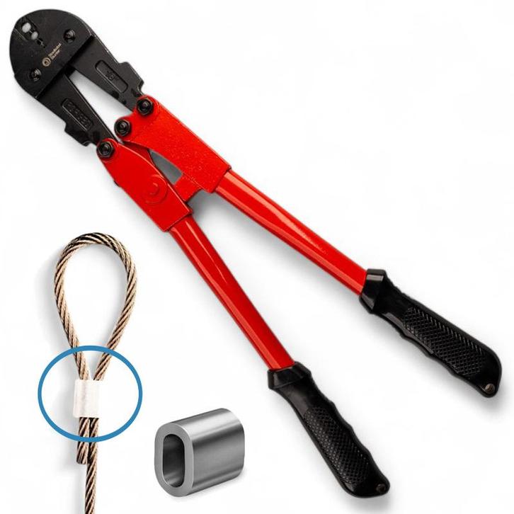 Handklemtang met 3mm staalkabel + klemmen, Auto diversen, Autogereedschap, Verzenden