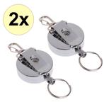 Fako Bijoux® - Uittrekbare RVS Sleutelhanger Met Koord -, Verzenden, Nieuw