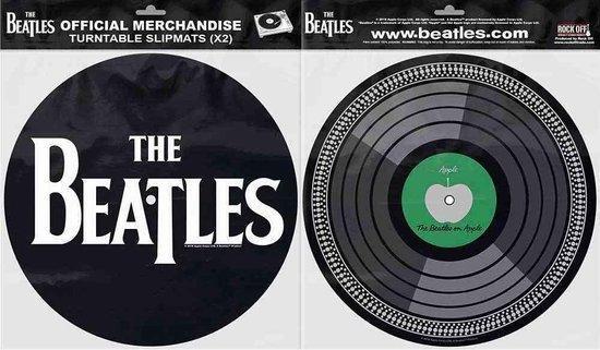 The Beatles - Drop T Logo & Apple - Platenspeler Slipmat, Verzamelen, Muziek, Artiesten en Beroemdheden, Gebruiksvoorwerp, Nieuw