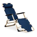 Ligstoel Tuin | 2in1 Marineblauw | Nieuw | Scherpe Prijs, Tuin en Terras, Ophalen of Verzenden, Nieuw, Metaal, Inklapbaar