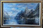 F. Lassmann (XX.) - Ölgemälde „Norwegische Fjordlandschaft“