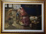 Italiaanse school (XX) - Scena amorevole (interno), Antiek en Kunst
