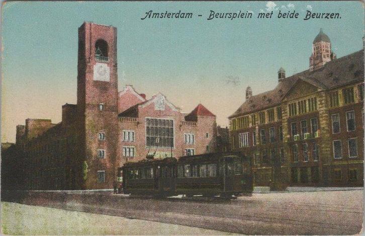 AMSTERDAM - Beursplein met beide Beurzen, Verzamelen, Ansichtkaarten | Nederland, Verzenden
