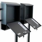 Dubbele Standaard Brievenbus - Krantenrol - Donkergrijs, Tuin en Terras, Brievenbussen, Verzenden, Nieuw