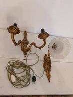 Wandkandelaar (2) - Verguld brons - Wandlamp in goudbronze, Antiek en Kunst