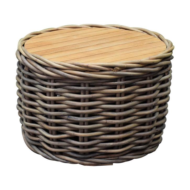 Sumatra grote ronde tafel met teakblad naturel rotan, Tuin en Terras, Tuintafels, Nieuw, Ophalen of Verzenden