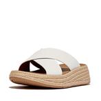 -9% FitFlop  FitFlop F-mode espadrille leather flatform cros, Kleding | Dames, Schoenen, Slippers, Verzenden, Wit, Nieuw