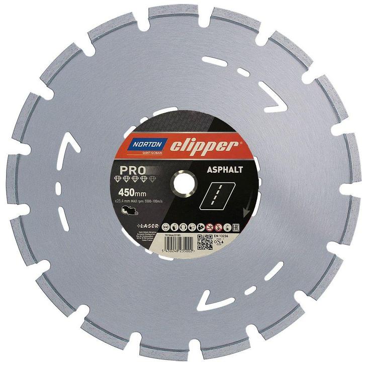 Diamantzaagblad Norton Clipper Pro Asfalt 450 x 25.4 mm, Zakelijke goederen, Machines en Bouw | Tuin, Park en Bosbouw, Overige typen
