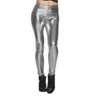 Metallic legging zilver, Hobby en Vrije tijd, Feestartikelen, Feestartikel, Nieuw, Verzenden