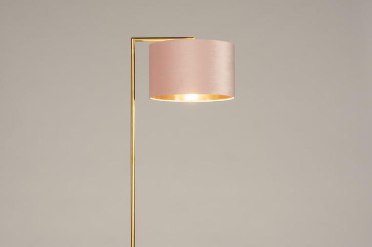 Rietveld Vloerlampen - Goud, Koper, Roze - Stof, Metaal, Huis en Inrichting, Lampen | Vloerlampen, Verzenden