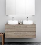 GENIOUS / GREY OAK Badmeubel Met Waskom 120 Cm ( Onderkast +