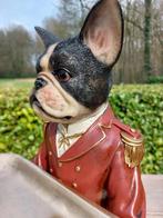 Beeld, french buldog as budhler with plateau - 50 cm -, Antiek en Kunst