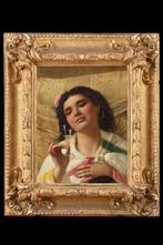 Giovanni Costa (1833-1893) - Ritratto di giovane fanciulla, Antiek en Kunst