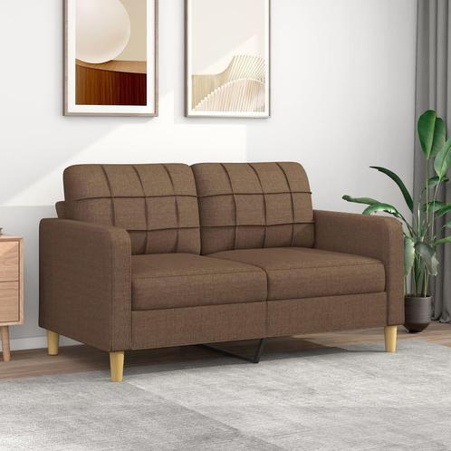 vidaXL Tweezitsbank 140 cm stof bruin, Huis en Inrichting, Banken | Bankstellen, Nieuw, 150 tot 200 cm, Stof, Tweepersoons, Verzenden