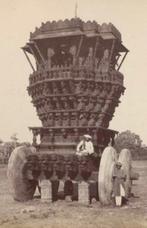 Oud houten paneel van een ceremoniële kar. - Hout - India -