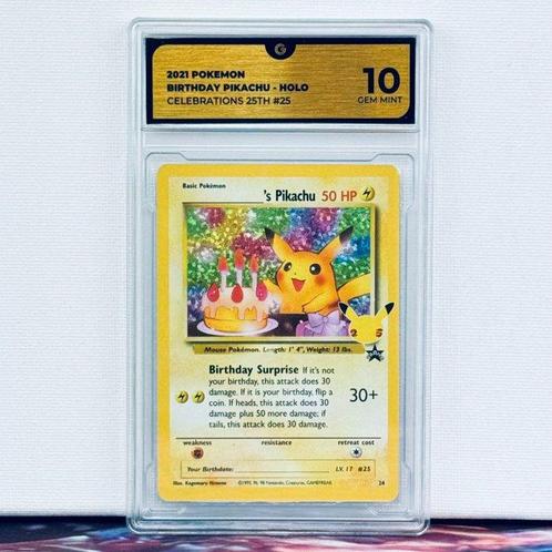 Pokémon Graded card - Birthday Pikachu Holo #24 Celebrations, Hobby en Vrije tijd, Verzamelkaartspellen | Pokémon