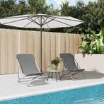 vidaXL Strandstoelen 2 st textileen en gepoedercoat staal, Tuin en Terras, Ligbedden, Verzenden, Nieuw