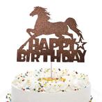 Paarden taart topper van bruin glitter karton bruin, Nieuw, Versiering, Taarten of Cupcakes, Verzenden