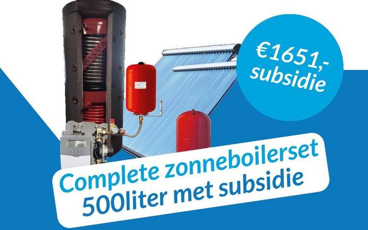 Zonneboilerset heatpipes - 500liter hygieneboiler, Doe-het-zelf en Verbouw, Geisers en Boilers, 100 liter of meer, Nieuw, Ophalen of Verzenden