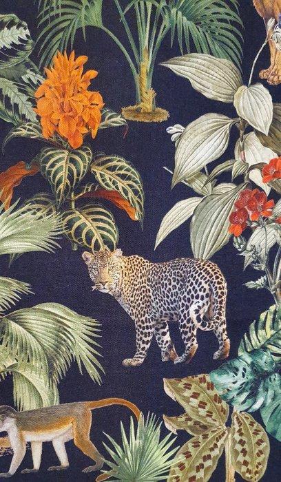 Bohemisch stofje met exotische dieren - realistisch, Antiek en Kunst, Antiek | Kleden en Textiel
