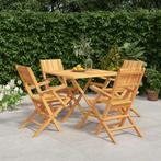 vidaXL 5-delige Tuinset massief teakhout, Verzenden, Nieuw, Hout, Tuinset