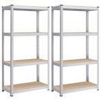 2x Opbergrek en stellingkast - hoogte 160 cm - metaal met, Verzenden