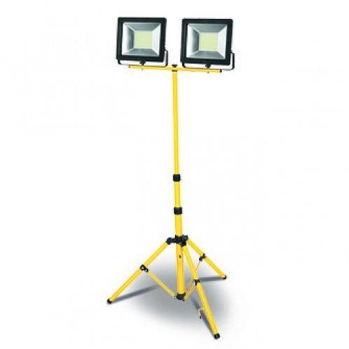 Dubbel LED schijnwerper met statief - IP65 - 2x 50W, Tuin en Terras, Buitenverlichting, Ophalen of Verzenden