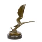 BRONZEN ART DECO OOIEVAAR AUTO MASCOTTE (Interieur), Verzenden