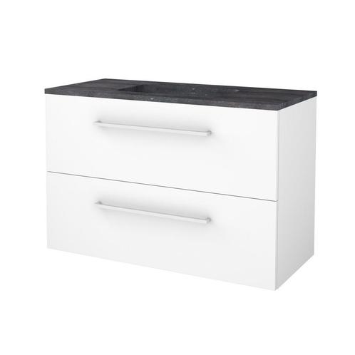 Badmeubelset BWS Salt 100x46cm Met Grepen 2 Lades Met, Doe-het-zelf en Verbouw, Sanitair, Bad, Nieuw, Chroom, Ophalen of Verzenden
