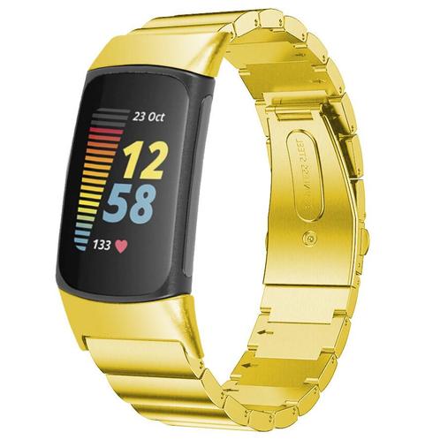 Fitbit Charge 5 Stalen Schakel Band - Goud Horlogeband, Sieraden, Tassen en Uiterlijk, Overige Accessoires, Nieuw, Verzenden