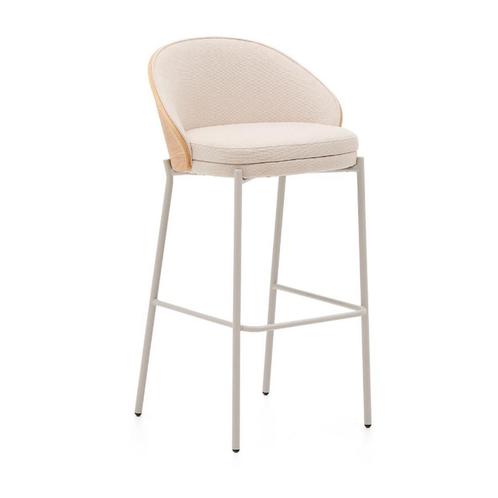 *WOONWINKEL* Kave Home Eamy Hoge Barkruk Met Houten Rugleuni, Huis en Inrichting, Barkrukken, Nieuw, Verzenden