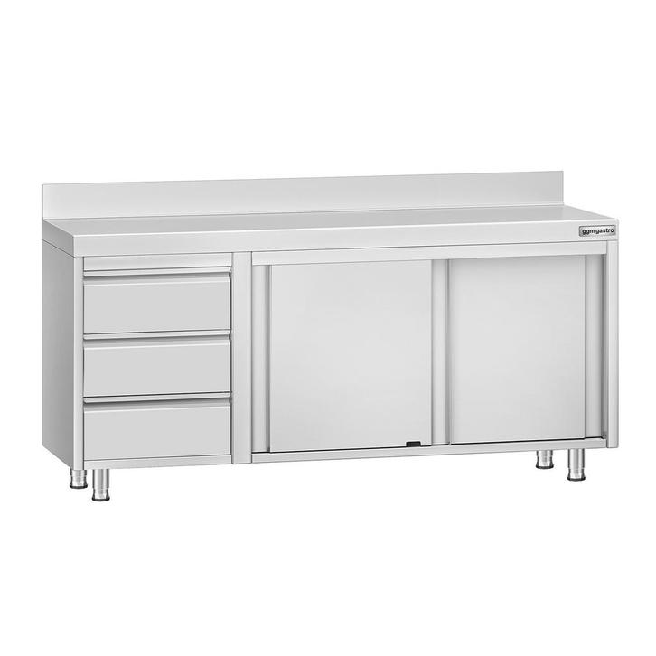 GGM Gastro | RVS werkkast ECO - 1800x700mm - met 3 laden |, Zakelijke goederen, Horeca | Meubilair en Inrichting, Nieuw in verpakking