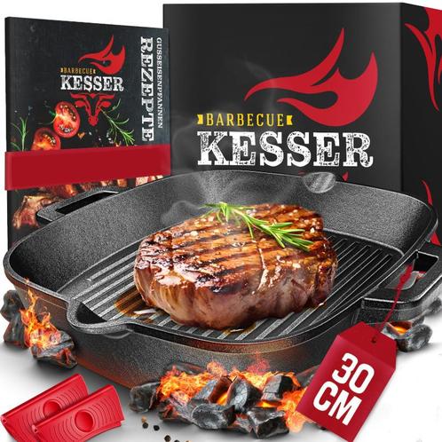 Gietijzeren pan - massief gietijzer cast iron grillpan -, Huis en Inrichting, Keuken | Potten en Pannen, Verzenden