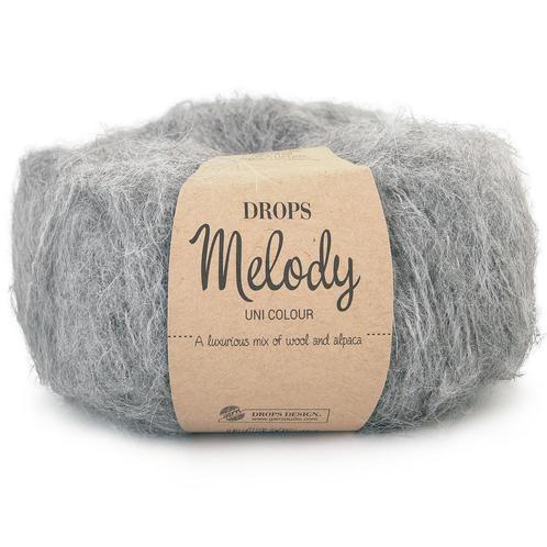 DROPS Melody Uni Colour - 04 grijs - Wol Garen, Hobby en Vrije tijd, Breien en Haken, Ophalen of Verzenden