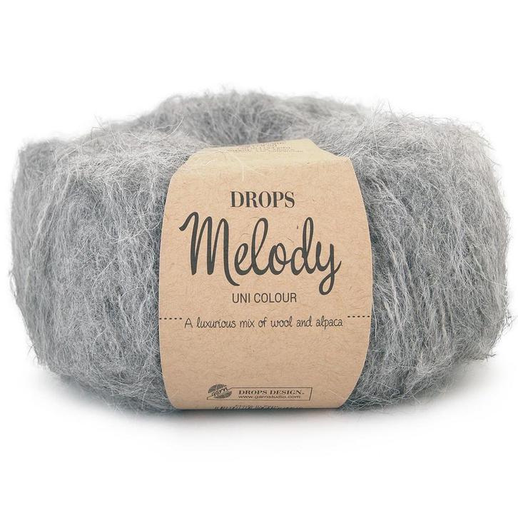 DROPS Melody Uni Colour - 04 grijs - Wol Garen, Hobby en Vrije tijd, Breien en Haken, Ophalen of Verzenden