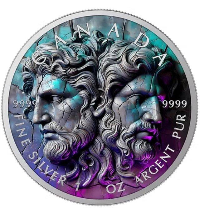 Canada. 5 Dollars 2025 Zodiac Gemini , 1 Oz (.999), Postzegels en Munten, Munten | Europa | Niet-Euromunten