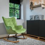 Aemely® Schommelstoel Steerne - Dino Groen Velvet, Blank H, Ophalen of Verzenden, Nieuw, Stoel(en)