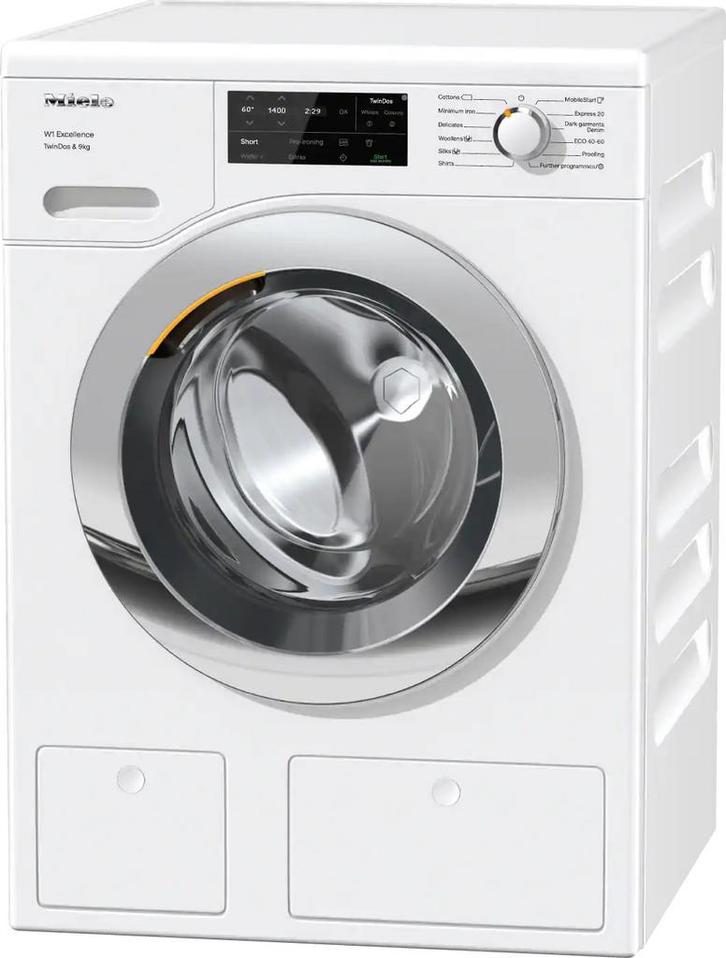 Miele Weg 665 Wcs Twindos Wasmachine 9kg 1400t, Witgoed en Apparatuur, Wasmachines, Zo goed als nieuw, Voorlader, 85 tot 90 cm