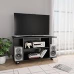 vidaXL Tv-meubel met wieltjes 80x40x45 cm bewerkt hout zwart, Huis en Inrichting, Verzenden, Nieuw, 50 tot 100 cm, Minder dan 100 cm