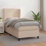vidaXL Boxspring met matras kunstleer cappuccinokleurig, Huis en Inrichting, Overige materialen, 90 cm, Eenpersoons, Bruin