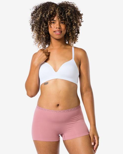 HEMA Damesboxer naadloos met kant roze, Kleding | Dames, Ondergoed en Lingerie, Verzenden