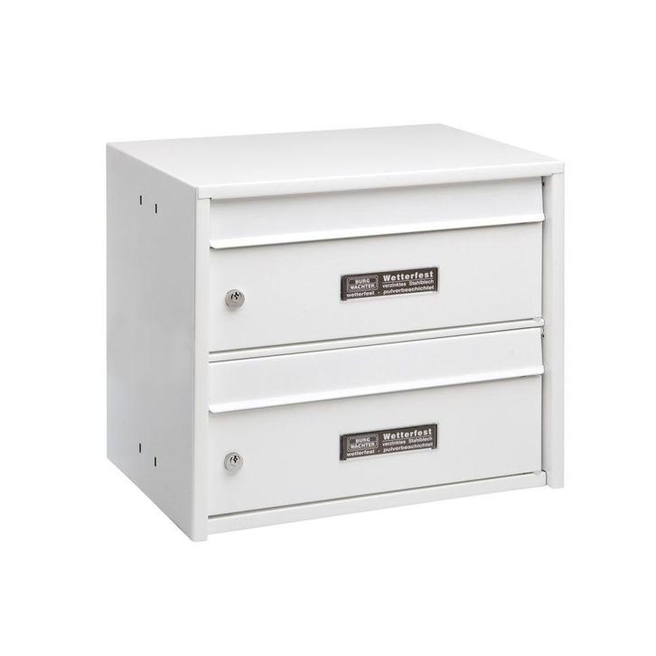 Burg-Wächter Dual Front dubbele brievenbus staal - wit, Tuin en Terras, Brievenbussen, Nieuw, Verzenden