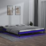 vidaXL Bedframe LED massief hout grijs 160x200 cm, Huis en Inrichting, Slaapkamer | Bedden, Nieuw, Tweepersoons, Verzenden