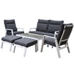 Vegas stoel bank loungeset 6 delig verstelbaar aluminium wit, Tuin en Terras, Tuinsets en Loungesets, Ophalen of Verzenden, Nieuw