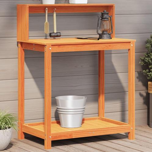vidaXL Oppottafel met schappen 82,5x50x109,5 cm grenenhout, Tuin en Terras, Overige Tuin en Terras, Nieuw, Verzenden