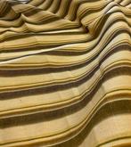Tissu en puur linnen met strepen in de tinten mosterdgeel,, Antiek en Kunst