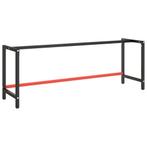 vidaXL Werkbankframe 220x57x79 cm metaal matzwart en matrood, Huis en Inrichting, Verzenden, Nieuw