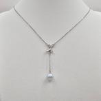 Parel - Zilver, Akoya parelketting met inleg van schelp –