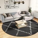 vidaXL Vloerkleed PAMPLONA shaggy hoogpolig Ø 280 cm zwart, Verzenden, Nieuw
