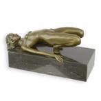BRONZEN BEELD VAN EEN VROUW IN EEN MOEILIJKE HOUDING, Antiek en Kunst, Verzenden